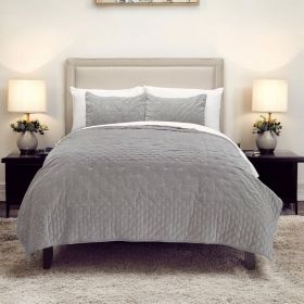 Gray King 100% Cotton 300 Thread Count Dry Clean Only Down Alternative Comforter