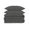 Gray King Cotton Blend 1500 Thread Count Washable Duvet Cover Set