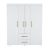 59" White Two Drawer Combo Dresser