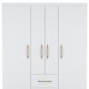 59" White Two Drawer Combo Dresser