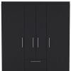 59" Black Two Drawer Combo Dresser