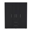 59" Black Two Drawer Combo Dresser