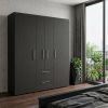 59" Black Two Drawer Combo Dresser