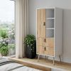 20" White and Natural Two Drawer Dresser