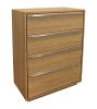 32" Natural Solid Wood Four Drawer Dresser