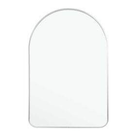 39" Silver Arch Metal Framed Bathroom Vanity Mirror