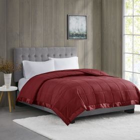 Lightweight Down Alternative Blanket with Satin Trim Burgundy King