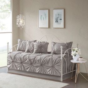 6 Piece Reversible Daybed Cover Set Dark Gray Daybed