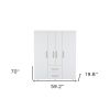 59" White Two Drawer Combo Dresser