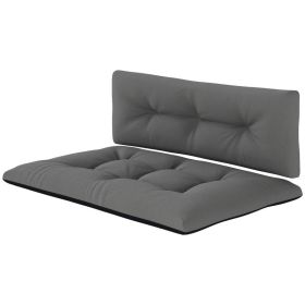 2 Seater Pallet Cushions Outdoor 3.9 Thick Replacement Cushions - Tufted Design For Garden, Patio, Black (Option: BlacK)