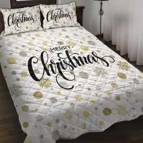 Christmas Quilts Bedding Set - Xmas Bedding Quilt with Pillow Cases, Merry Christmas Quilt Set Bedspreads Coverlet Soft Lightweight Comforter (size: Full)