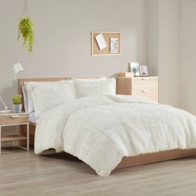 Twin/Twin XL Shaggy Long Fur Comforter Mini Set (Color: as Pic)