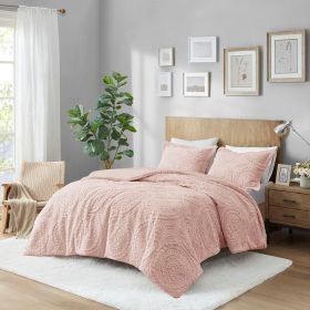 Twin Embroidered Medallion Faux Fur Ultra Plush Comforter Mini Set (Color: as Pic)
